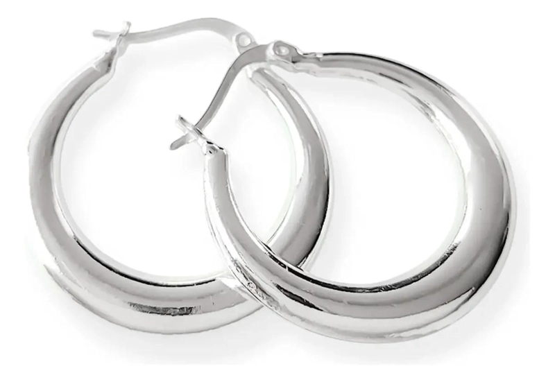 AROS ARGOLLA FINA DE PLATA 925 CON DIAMETRO DE 27 MM - 1