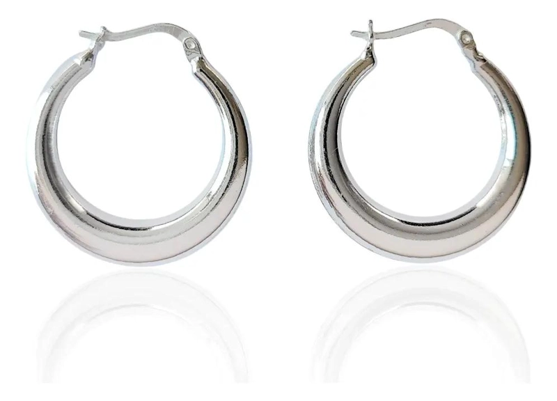AROS ARGOLLA FINA DE PLATA 925 CON DIAMETRO DE 27 MM - 2