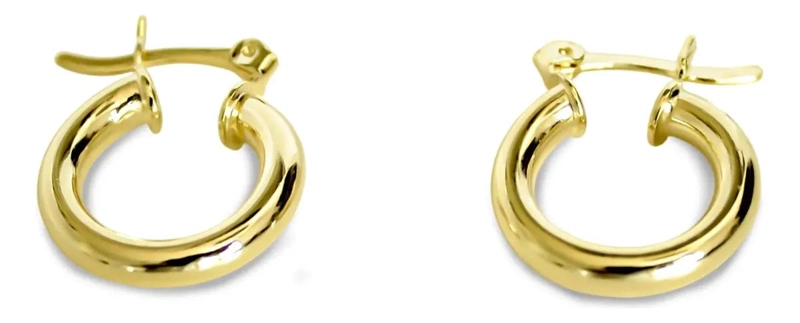 AROS ARGOLLA TUBO DE 16 MM CON ACABADO ENCHAPADO ORO 18K - 2