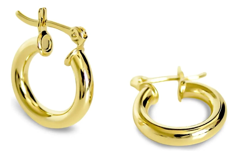 AROS ARGOLLA TUBO DE 16 MM CON ACABADO ENCHAPADO ORO 18K - 3