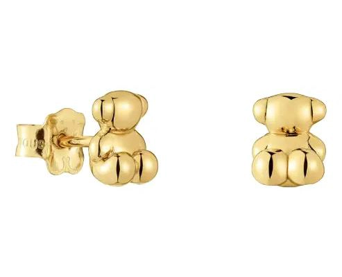 AROS DE OSITO EN PLATA 925 CON BAÑO EN ORO DE ALTA CALIDAD - 1