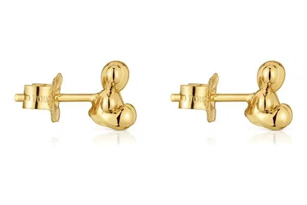 AROS DE OSITO EN PLATA 925 CON BAÑO EN ORO DE ALTA CALIDAD - 4