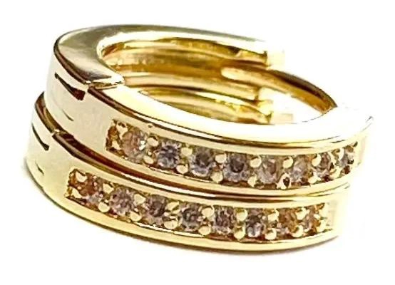 AROS ARGOLLA CON CIRCON DE 12MM ENCHAPADO EN ORO 18K - 2