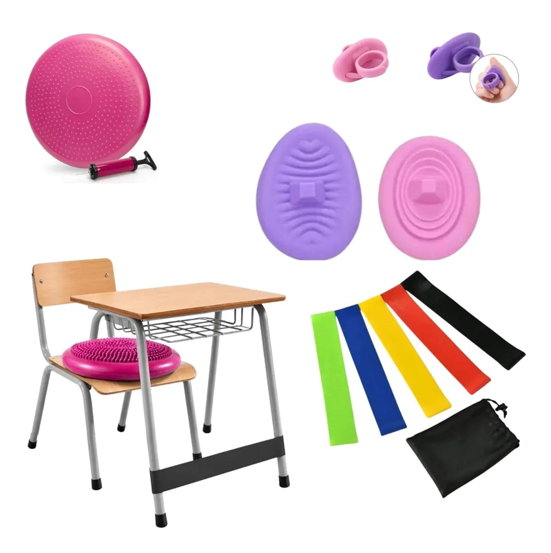 SET DE COJIN SENSORIAL CON BANDAS ELASTICAS Y ANILLOS PARA TERAPIA - 1