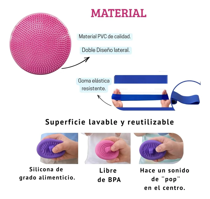 SET DE COJIN SENSORIAL CON BANDAS ELASTICAS Y ANILLOS PARA TERAPIA - 3