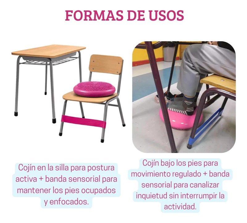 SET DE COJIN SENSORIAL CON BANDAS ELASTICAS Y ANILLOS PARA TERAPIA - 5