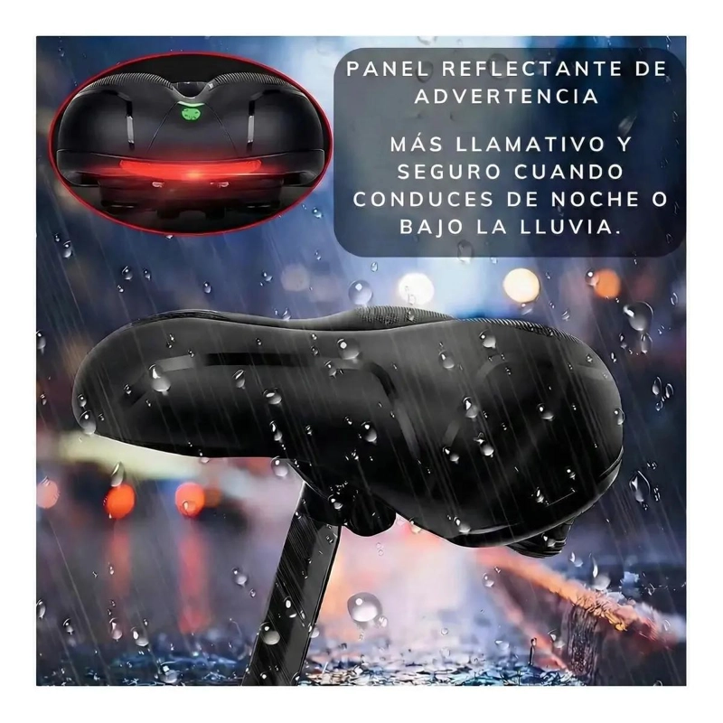 SILLIN PARA BICICLETA CON GEL ANTIPROSTATICO Y REFLECTANTE TRASERO - 1