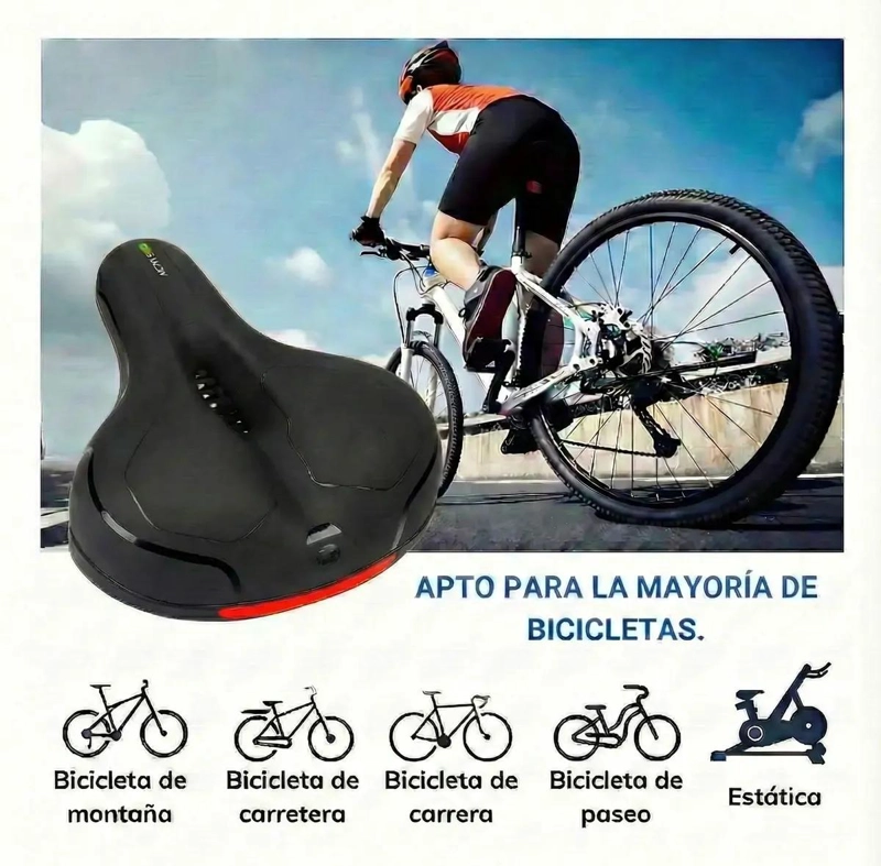 SILLIN PARA BICICLETA CON GEL ANTIPROSTATICO Y REFLECTANTE TRASERO - 3