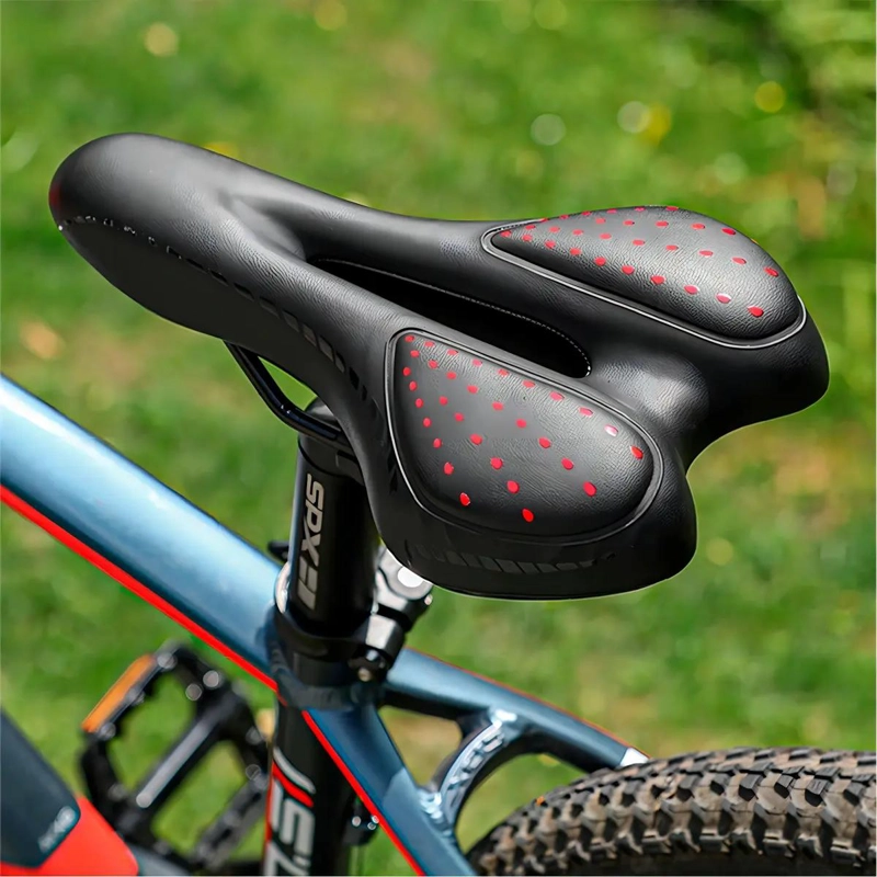 SILLIN DE GEL ANCHO PARA BICICLETA CON DISEÑO COMODO Y ERGONOMICO - 2