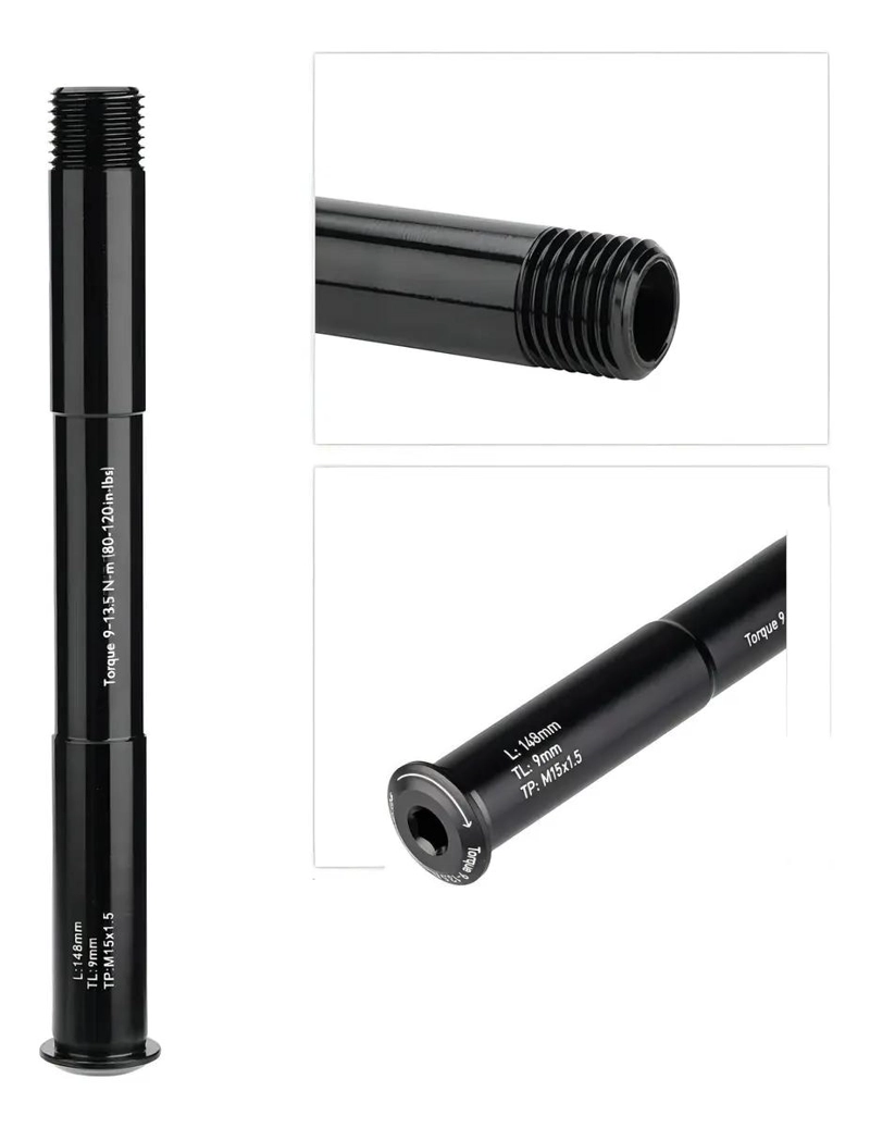 EJE PASANTE DELANTERO 15 MM X 100 MM PARA HORQUILLAS DE SUSPENSION - 1