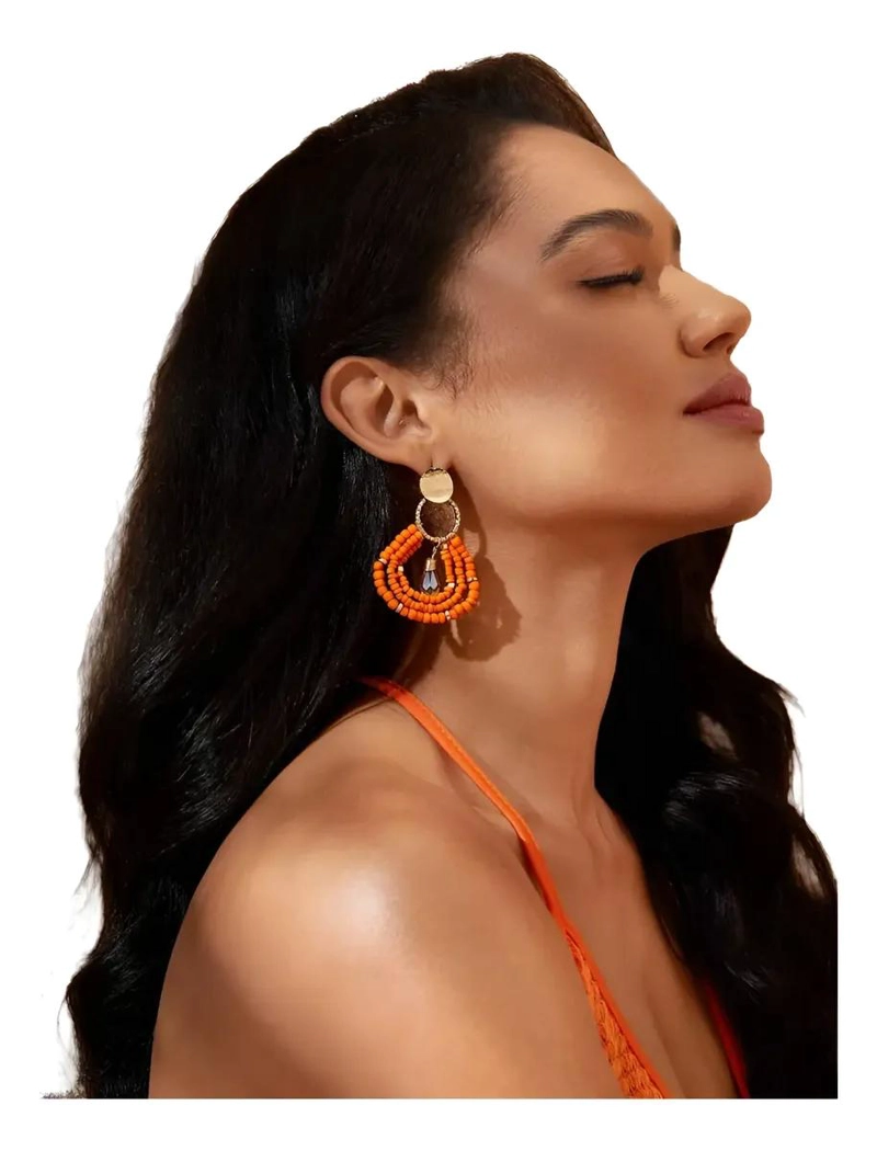 AROS DE MOSTACILLA PARA MUJER CON DISEÑO DELICADO Y COLORIDO - 2