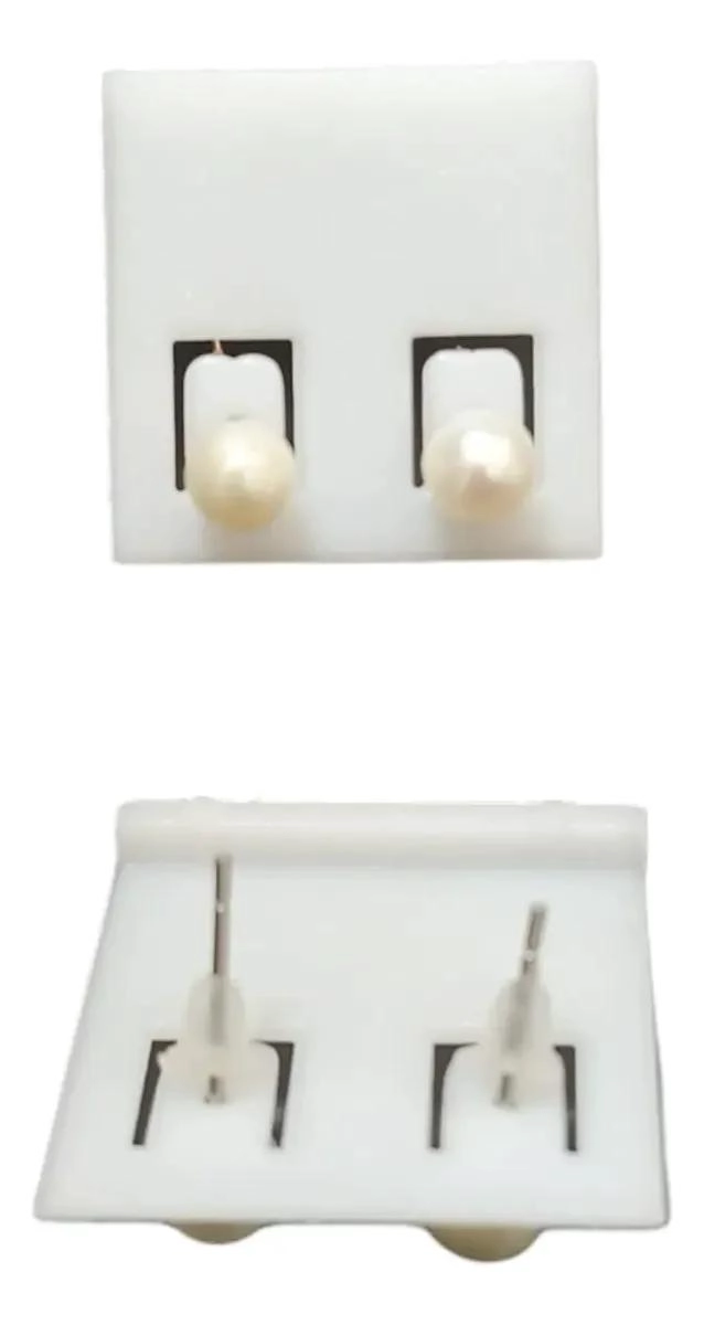 AROS CON PERLAS NATURALES DE RIO Y BASE DE ACERO INOXIDABLE 25 PARES - 2