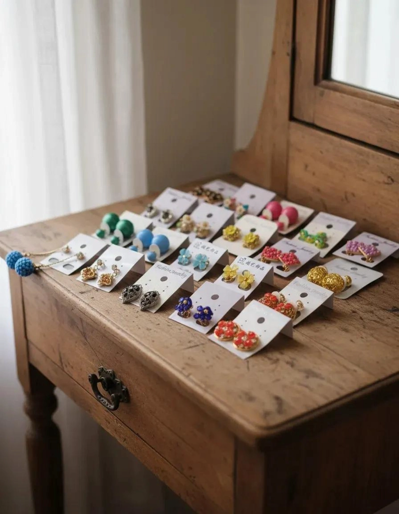 SET DE 50 PARES DE AROS DE FANTASIA SURTIDOS PARA MUJER - 2