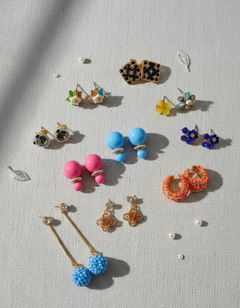 SET DE 50 PARES DE AROS DE FANTASIA SURTIDOS PARA MUJER - 3