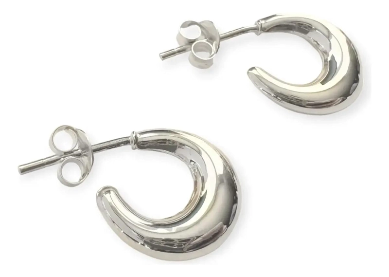 AROS ARGOLLA DE PLATA FINA 925 CON DISEÑO CLASICO Y ELEGANTE - 2