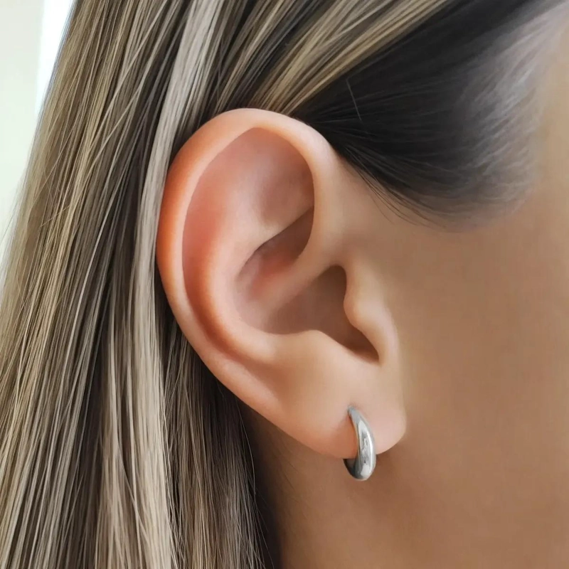 AROS ARGOLLA DE PLATA FINA 925 CON DISEÑO CLASICO Y ELEGANTE - 4