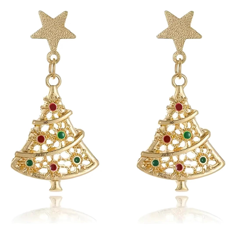 ARETES CON DISEÑO DE NUDO Y MARIPOSA ROJA PARA OCASIONES FESTIVAS - 1