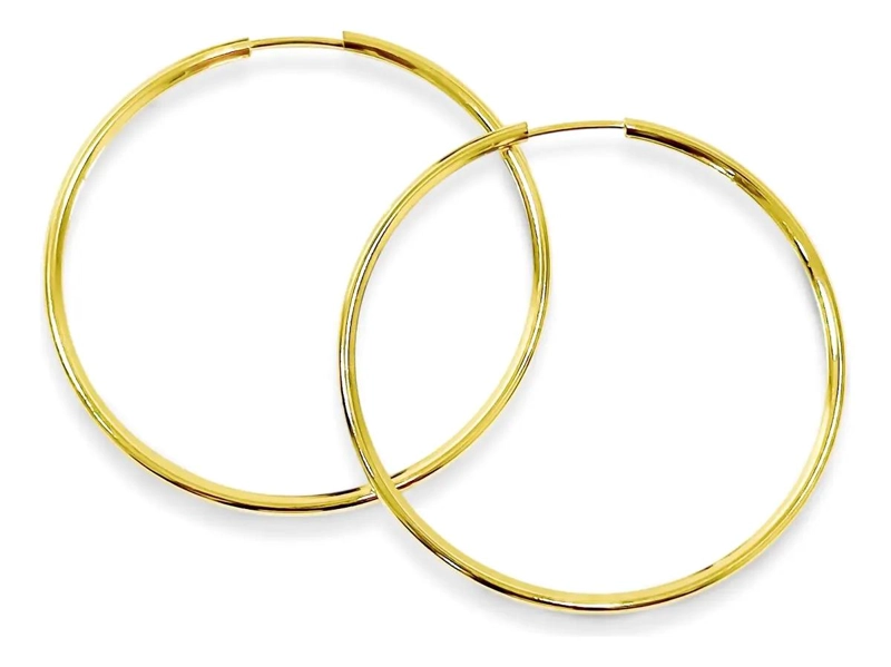 AROS ARGOLLAS DE 42MM CON BAÑO DE ORO 18K ELEGANTE Y DURADERO - 1