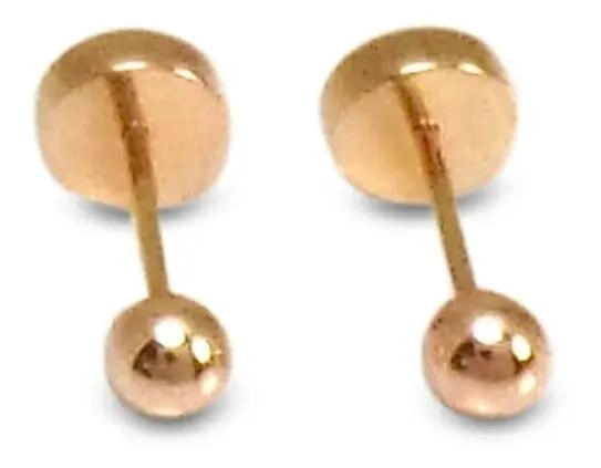 AROS PARA BEBE  CON BOLA DE 3,5 MM LAMINADOS EN ORO 18K - 1