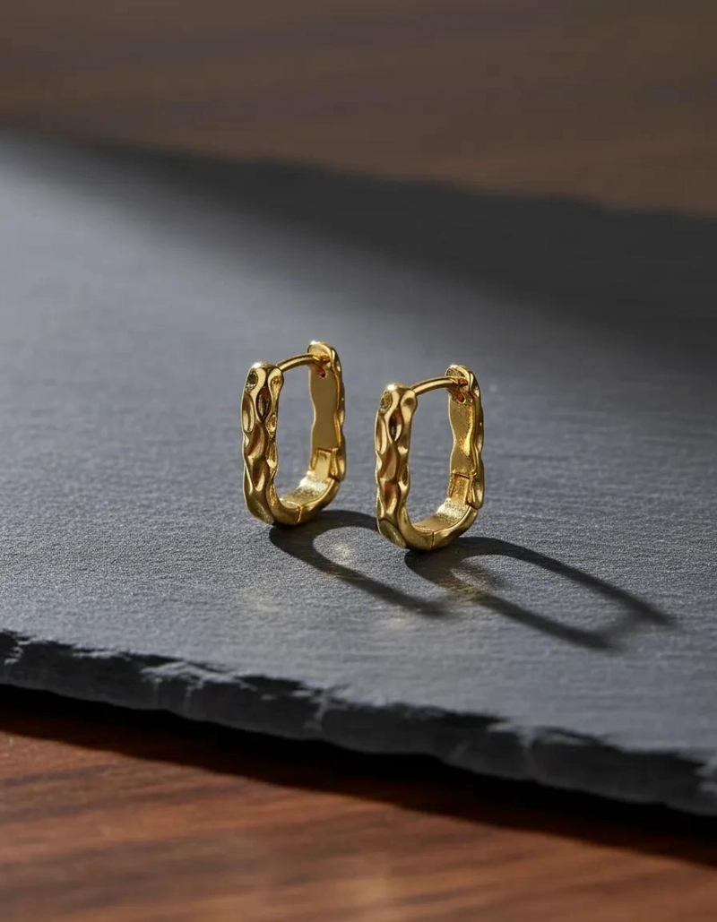 ARETES AROS CUADRADOS DE ACERO INOXIDABLE EN FORMA DE U - 1