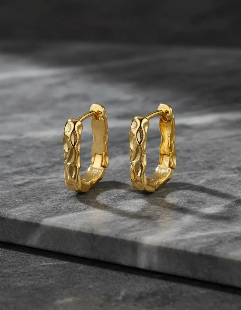 ARETES AROS CUADRADOS DE ACERO INOXIDABLE EN FORMA DE U - 3
