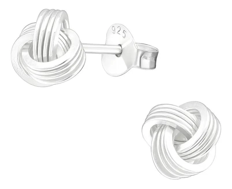 AROS DE PLATA 925 CON DISEÑO DE NUDO HIPOALERGE NICOS PARA USO DIARIO - 1