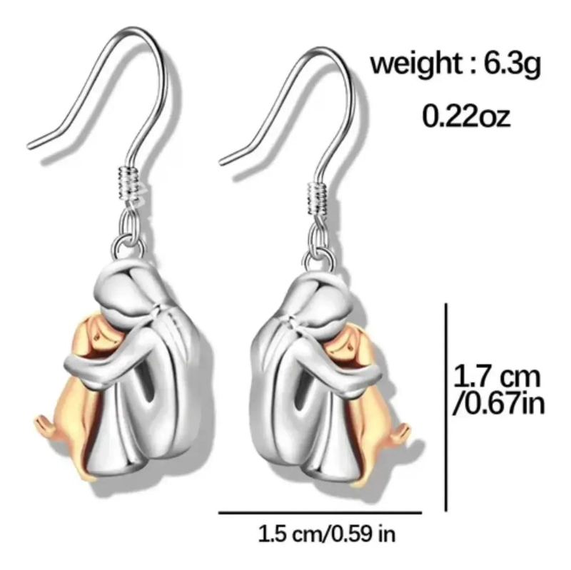 AROS PARA MUJER CON DISEÑO DE PERRO EN PLATA 925 CON ESTUCHE - 2