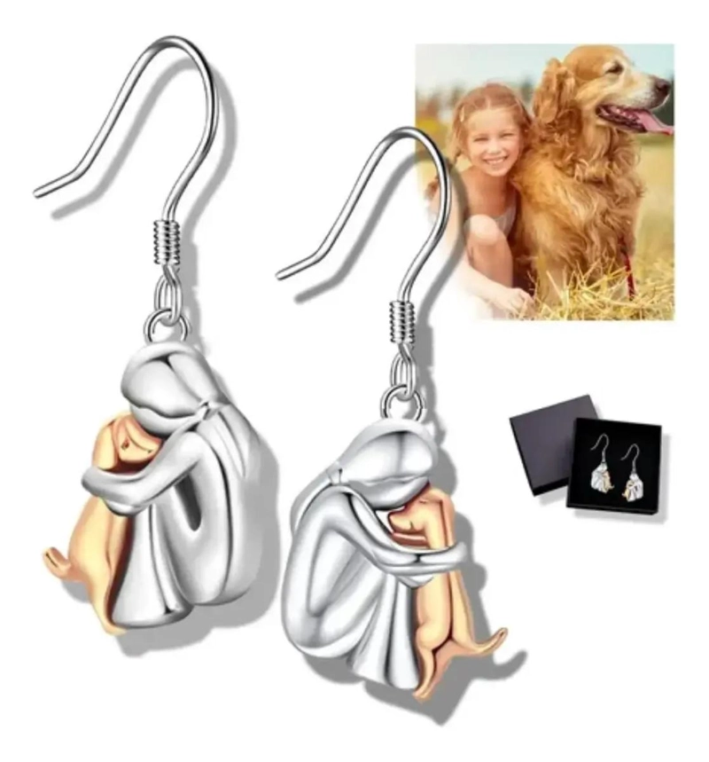 AROS PARA MUJER CON DISEÑO DE PERRO EN PLATA 925 CON ESTUCHE - 4