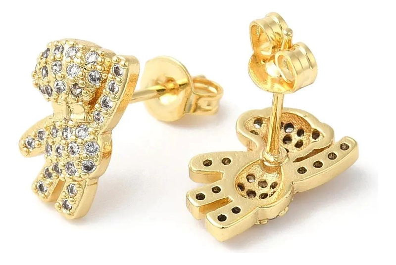 PENDIENTES DE OSITOS CON ZIRCONIA PARA DAMA ELEGANTES Y DELICADOS - 2