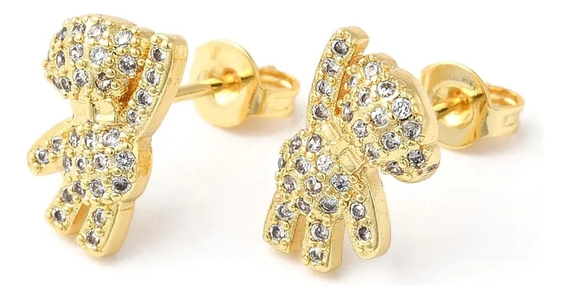 PENDIENTES DE OSITOS CON ZIRCONIA PARA DAMA ELEGANTES Y DELICADOS - 3