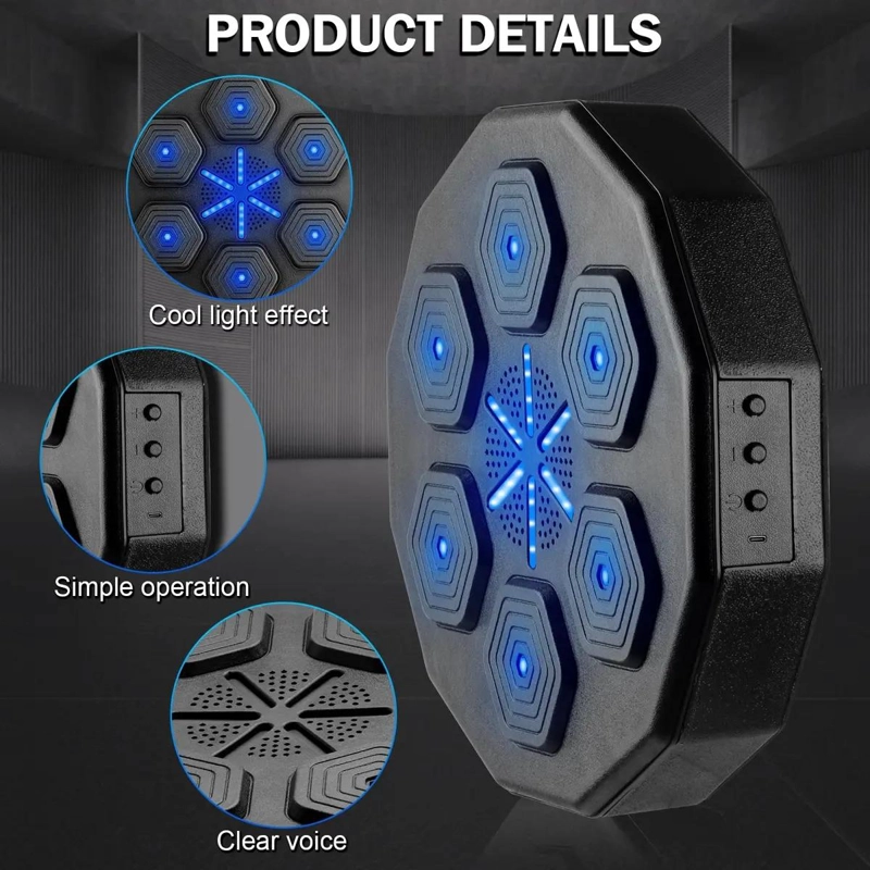 MAQUINA DE BOXEO CON GUANTES Y CONEXION BLUETOOTH PARA MUSICA - 2