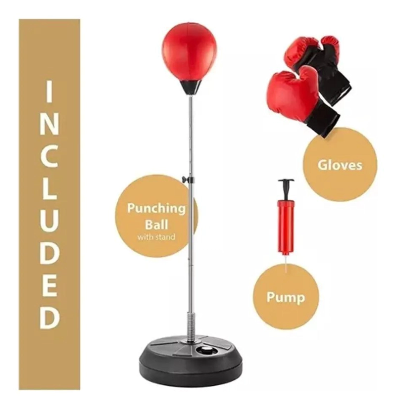 SET DE ENTRENAMIENTO PARA NIÑOS CON SACO DE BOXEO AJUSTABLE Y GUANTES - 4