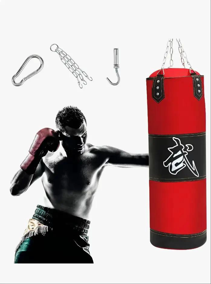 SACO DE BOXEO GRANDE PROFESIONAL CON CADENA DE ANCLAJE RESISTENTE - 1