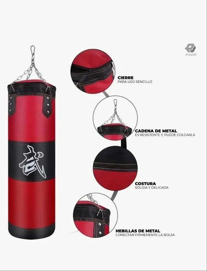 SACO DE BOXEO GRANDE PROFESIONAL CON CADENA DE ANCLAJE RESISTENTE - 4