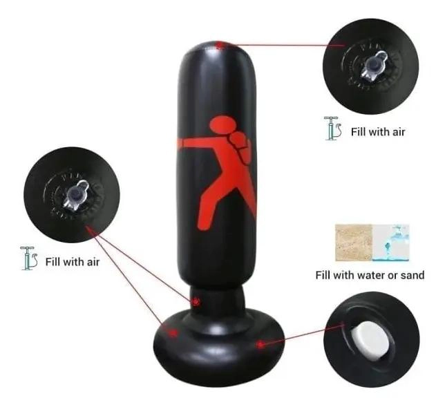 SACO DE BOXEO INFLABLE CON INFLADOR PARA ENTRENAMIENTO - 3