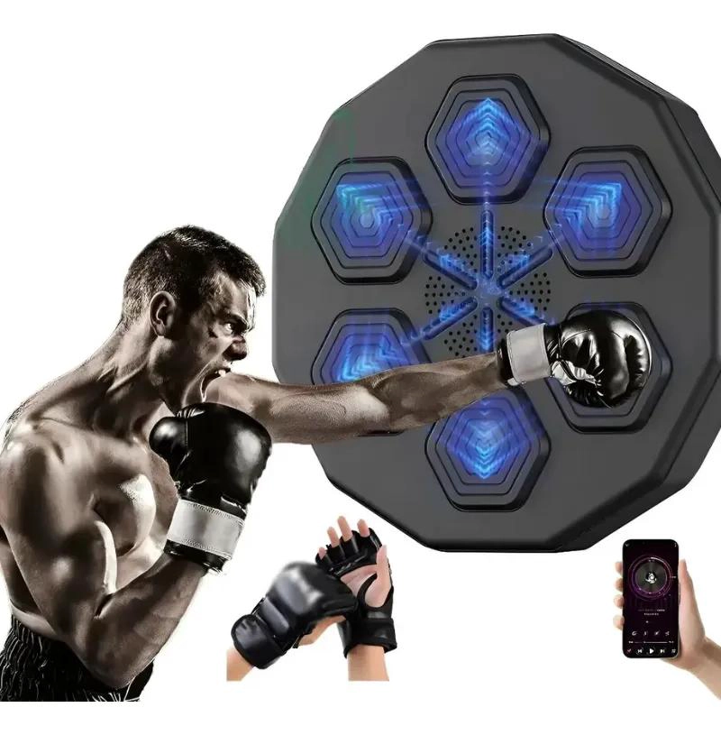 MAQUINA DE BOXEO CON FUNCION MUSICAL BLUETOOTH Y GUANTES INCLUIDOS - 1