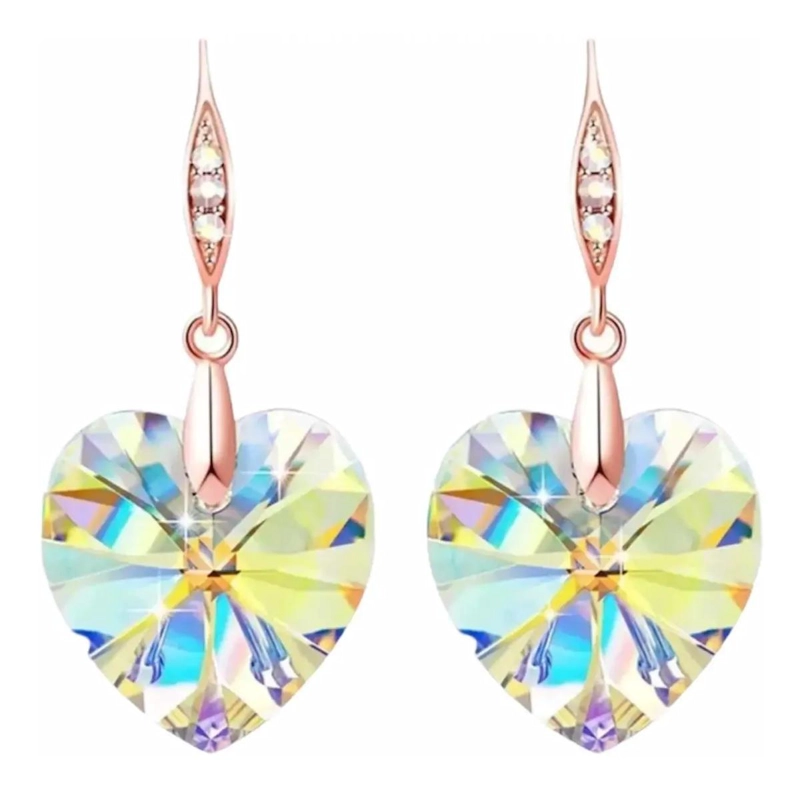 AROS PARA MUJER CON DISEÑO DE CORAZON EN ACRILICO LIVIANO Y ELEGANTE - 2