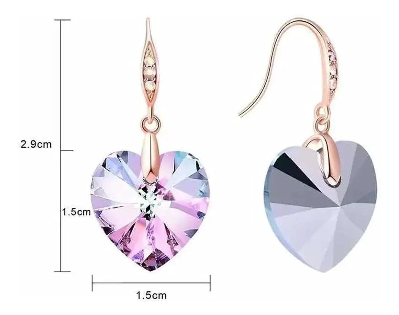 AROS PARA MUJER CON DISEÑO DE CORAZON EN ACRILICO LIVIANO Y ELEGANTE - 4
