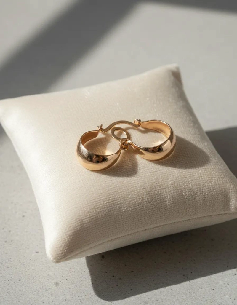 AROS ARGOLLA MINI CON BAÑO DE ORO HIPOALERGE NICOS Y LIBRES DE NIQUEL - 1