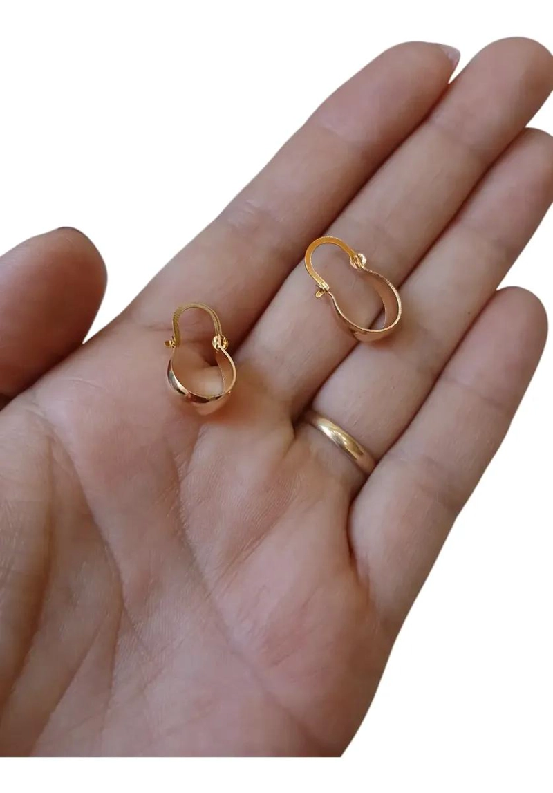 AROS ARGOLLA MINI CON BAÑO DE ORO HIPOALERGE NICOS Y LIBRES DE NIQUEL - 4