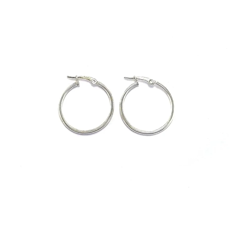 AROS ARGOLLA CON BROCHE SEGURO EN PLATA FINA 925 DE ALTA CALIDAD - 1