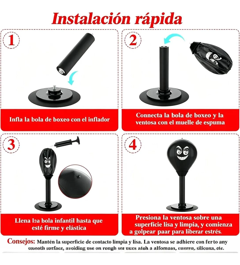 SET DE BOXEO CON BOLA DE REACCION PARA NIÑOS Y ADULTOS - 5