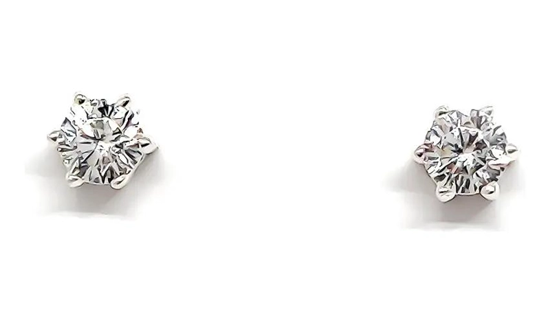 AROS DE PLATA FINA 925 CON CIRCON BLANCO DE 6MM - 1