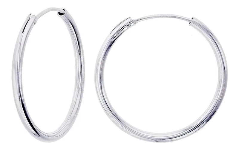 ARGOLLAS DE PLATA 925 CON DIAMETRO DE 20 MM PARA USO DIARIO - 1