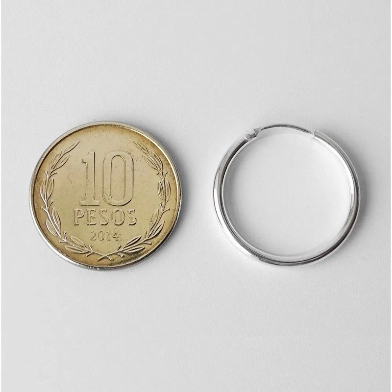 ARGOLLAS DE PLATA 925 CON DIAMETRO DE 20 MM PARA USO DIARIO - 2