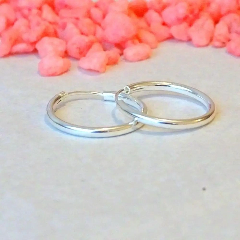 ARGOLLAS DE PLATA 925 CON DIAMETRO DE 20 MM PARA USO DIARIO - 4