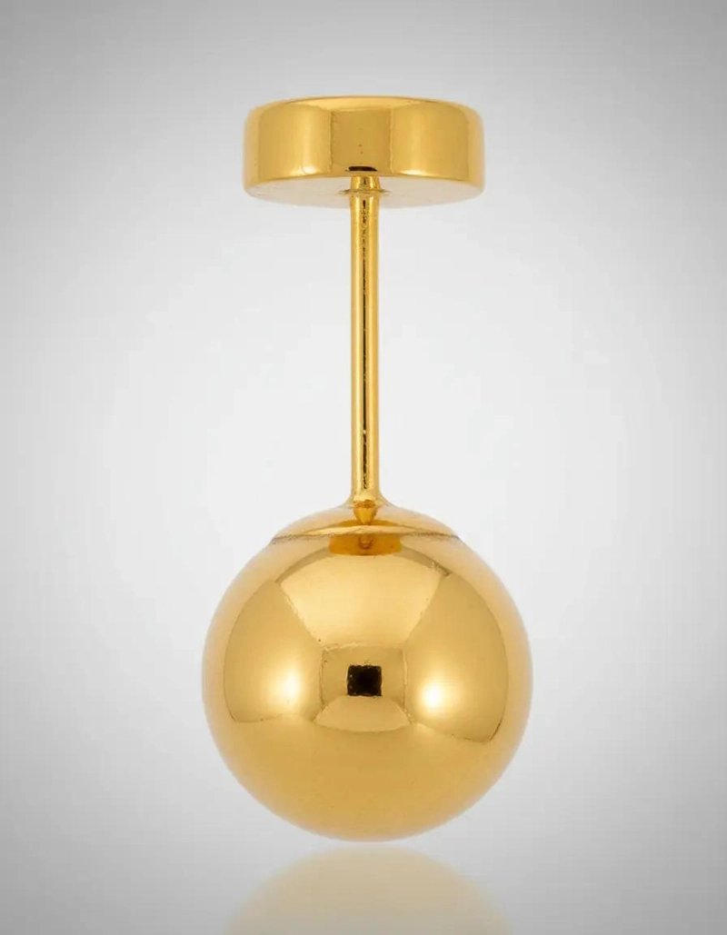 AROS DE ORO 18 QUILATES CON DISEÑO DE BOLITAS DE 5 MILIMETROS - 3