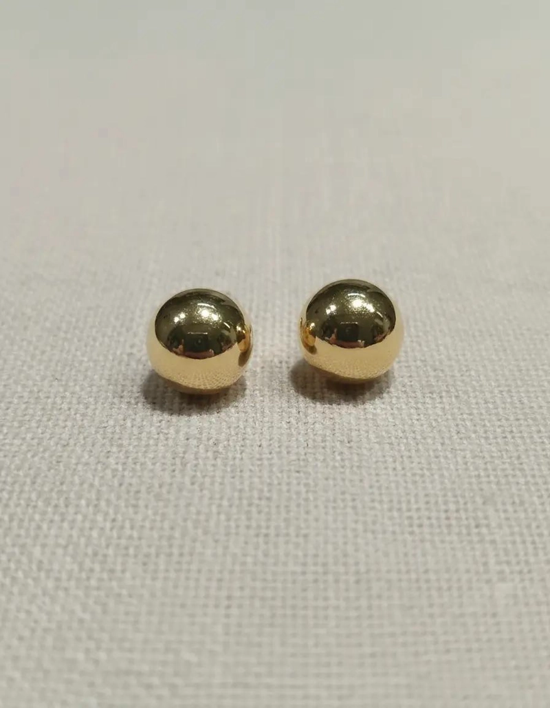 AROS DE ORO 18 QUILATES CON DISEÑO DE BOLITAS DE 5 MILIMETROS - 5