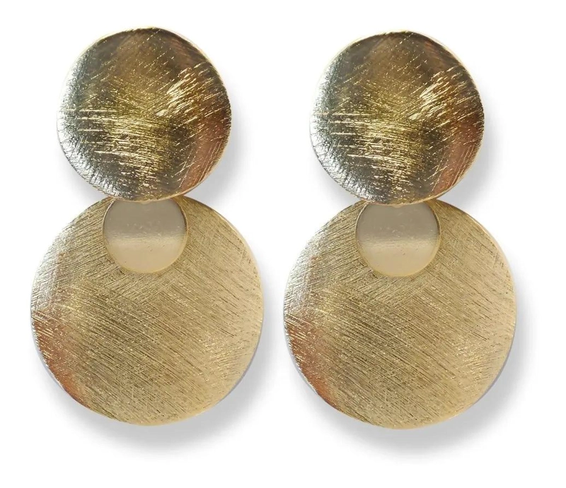 AROS ELEGANTES CON BAÑO DE ORO DE 18 QUILATES PARA MUJER - 1