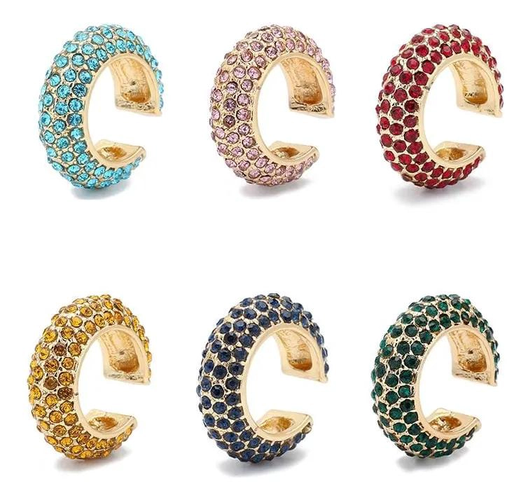 AROS EAR CUFFS DE ACERO INOXIDABLE CON DISEÑO BRILLANTE EN 2 PIEZAS - 4